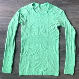 lululemon swiftly long sleeve shirt lime green sz4